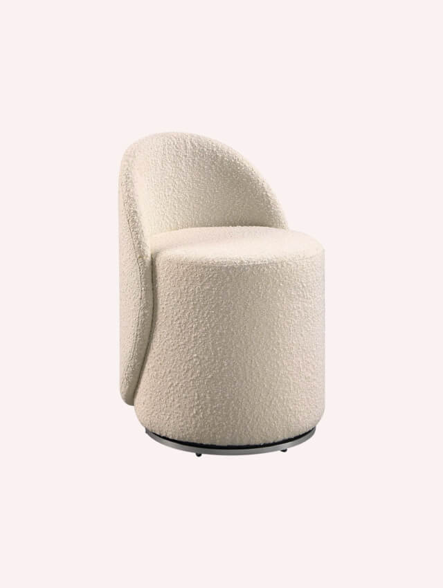 Swivel barrel vanity chair